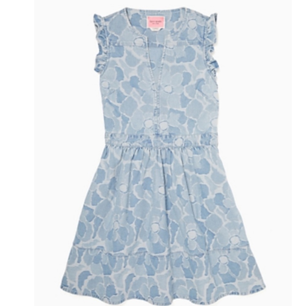 NWT Kate Spade Abstract Peony Denim Dress size 2